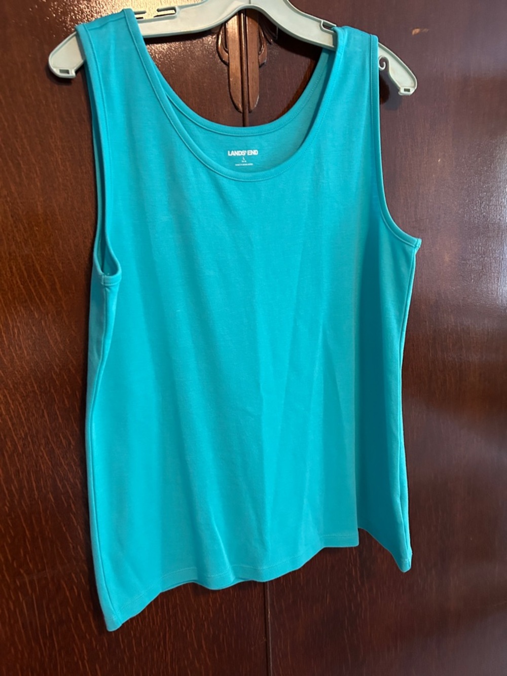 Lands' End Women's Sleeveless Tank Top - Teal Blue